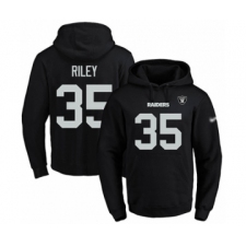 Football Men's Oakland Raiders #35 Curtis Riley Black Name & Number Pullover Hoodie