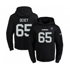 Football Men's Oakland Raiders #65 Jordan Devey Black Name & Number Pullover Hoodie