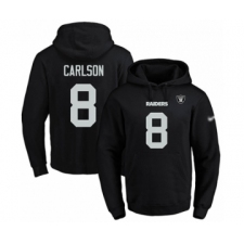 Football Men's Oakland Raiders #8 Daniel Carlson Black Name & Number Pullover Hoodie