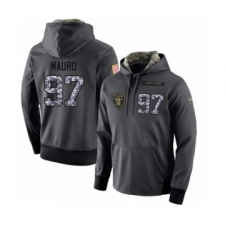 Football Men's Oakland Raiders #97 Josh Mauro Stitched Black Anthracite Salute to Service Player Performance Hoodie