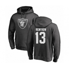 Football Oakland Raiders #13 Hunter Renfrow Ash One Color Pullover Hoodie