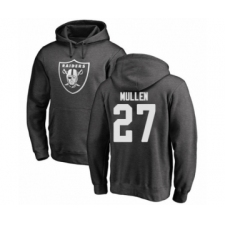 Football Oakland Raiders #27 Trayvon Mullen Ash One Color Pullover Hoodie