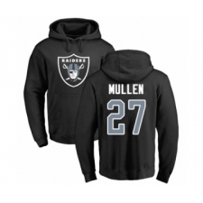 Football Oakland Raiders #27 Trayvon Mullen Black Name & Number Logo Pullover Hoodie