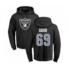 Football Oakland Raiders #69 Denzelle Good Black Name & Number Logo Pullover Hoodie
