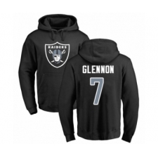 Football Oakland Raiders #7 Mike Glennon Black Name & Number Logo Pullover Hoodie