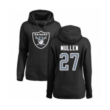 Football Women's Oakland Raiders #27 Trayvon Mullen Black Name & Number Logo Pullover Hoodie