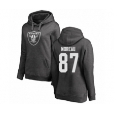 Football Women's Oakland Raiders #87 Foster Moreau Ash One Color Pullover Hoodie