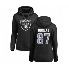Football Women's Oakland Raiders #87 Foster Moreau Black Name & Number Logo Pullover Hoodie