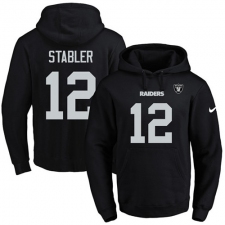 NFL Men's Nike Oakland Raiders #12 Kenny Stabler Black Name & Number Pullover Hoodie