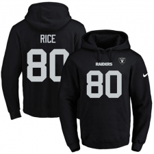 NFL Men's Nike Oakland Raiders #80 Jerry Rice Black Name & Number Pullover Hoodie