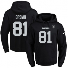 NFL Men's Nike Oakland Raiders #81 Tim Brown Black Name & Number Pullover Hoodie