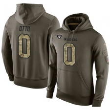 NFL Nike Oakland Raiders #0 Jim Otto Green Salute To Service Men's Pullover Hoodie