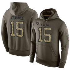 NFL Nike Oakland Raiders #15 Michael Crabtree Green Salute To Service Men's Pullover Hoodie