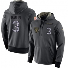 NFL Nike Oakland Raiders #3 E. J. Manuel Stitched Black Anthracite Salute to Service Player Performance Hoodie