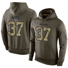 NFL Nike Oakland Raiders #37 Lester Hayes Green Salute To Service Men's Pullover Hoodie