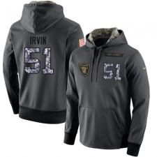 NFL Nike Oakland Raiders #51 Bruce Irvin Stitched Black Anthracite Salute to Service Player Performance Hoodie