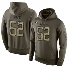 NFL Nike Oakland Raiders #52 Khalil Mack Green Salute To Service Men's Pullover Hoodie