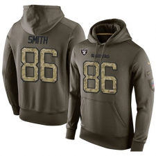NFL Nike Oakland Raiders #86 Lee Smith Green Salute To Service Men's Pullover Hoodie
