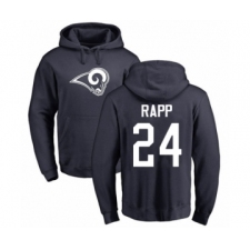 Football Los Angeles Rams #24 Taylor Rapp Navy Blue Name & Number Logo Pullover Hoodie