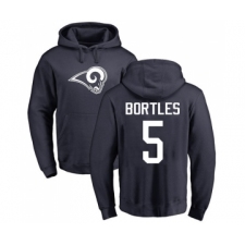 Football Los Angeles Rams #5 Blake Bortles Navy Blue Name & Number Logo Pullover Hoodie