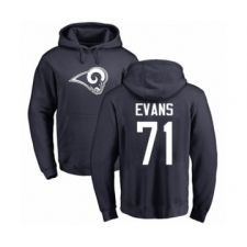 Football Los Angeles Rams #71 Bobby Evans Navy Blue Name & Number Logo Pullover Hoodie