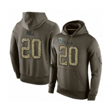 Football Men's Los Angeles Rams #20 Troy Hill Green Salute To Service Pullover Hoodie