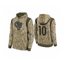 Men's Los Angeles Rams #10 Cooper Kupp Camo 2021 Salute To Service Therma Performance Pullover Football Hoodie