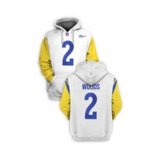 Men's Los Angeles Rams #2 Robert Woods 2021 White Pullover Football Hoodie