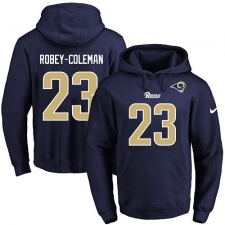 NFL Men's Nike Los Angeles Rams #23 Nickell Robey-Coleman Navy Blue Name & Number Pullover Hoodie