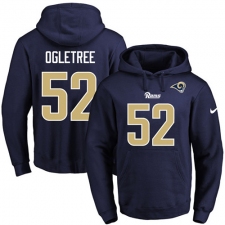 NFL Men's Nike Los Angeles Rams #52 Alec Ogletree Navy Blue Name & Number Pullover Hoodie