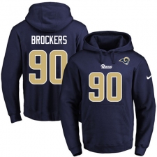 NFL Men's Nike Los Angeles Rams #90 Michael Brockers Navy Blue Name & Number Pullover Hoodie