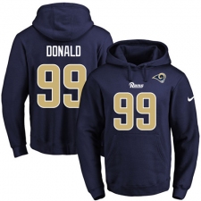 NFL Men's Nike Los Angeles Rams #99 Aaron Donald Navy Blue Name & Number Pullover Hoodie