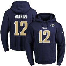 NFL Nike Los Angeles Rams #12 Sammy Watkins Navy Blue Name & Number Pullover Hoodie