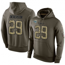 NFL Nike Los Angeles Rams #29 Eric Dickerson Green Salute To Service Men's Pullover Hoodie
