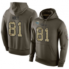 NFL Nike Los Angeles Rams #81 Torry Holt Green Salute To Service Men's Pullover Hoodie