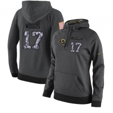 NFL Women's Nike Los Angeles Rams #17 Robert Woods Stitched Black Anthracite Salute to Service Player Performance Hoodie