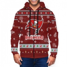 Buccaneers Team Christmas Ugly Men's Zip Hooded Sweatshirt