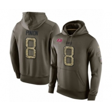 Football Men's Tampa Bay Buccaneers #8 Bradley Pinion Green Salute To Service Pullover Hoodie