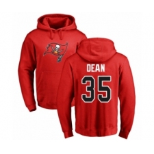 Football Tampa Bay Buccaneers #35 Jamel Dean Red Name & Number Logo Pullover Hoodie