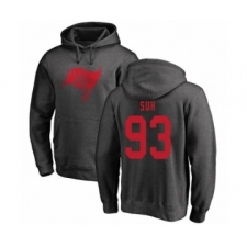 Football Tampa Bay Buccaneers #93 Ndamukong Suh Ash One Color Pullover Hoodie