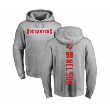 Football Tampa Bay Buccaneers #98 Anthony Nelson Ash Backer Pullover Hoodie
