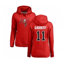 Football Women's Tampa Bay Buccaneers #11 Blaine Gabbert Red Name & Number Logo Pullover Hoodie