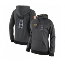 Football Women's Tampa Bay Buccaneers #8 Bradley Pinion Stitched Black Anthracite Salute to Service Player Performance Hoodie