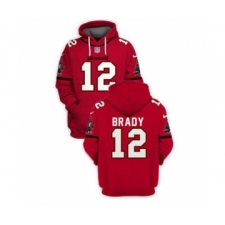 Men's Tampa Bay Buccaneers #12 Tom Brady 2021 Red Pullover Football Hoodie