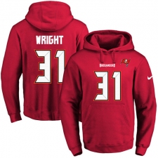NFL Men's Nike Tampa Bay Buccaneers #31 Major Wright Red Name & Number Pullover Hoodie