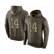 Football Arizona Cardinals #14 Damiere Byrd Green Salute To Service Men's Pullover Hoodie