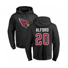 Football Arizona Cardinals #20 Robert Alford Black Name & Number Logo Pullover Hoodie