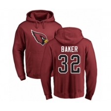 Football Arizona Cardinals #32 Budda Baker Maroon Name & Number Logo Pullover Hoodie