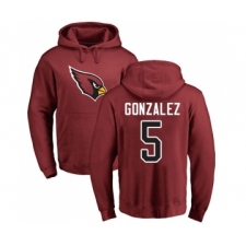 Football Arizona Cardinals #5 Zane Gonzalez Maroon Name & Number Logo Pullover Hoodie