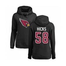Football Women's Arizona Cardinals #58 Jordan Hicks Black Name & Number Logo Pullover Hoodie